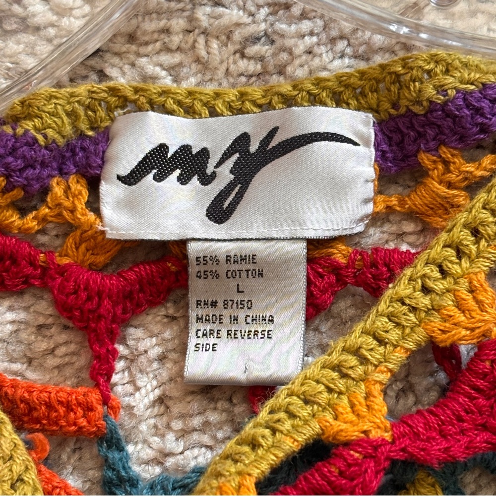Colorful Crochet Crop Top L - Picture 6 of 6